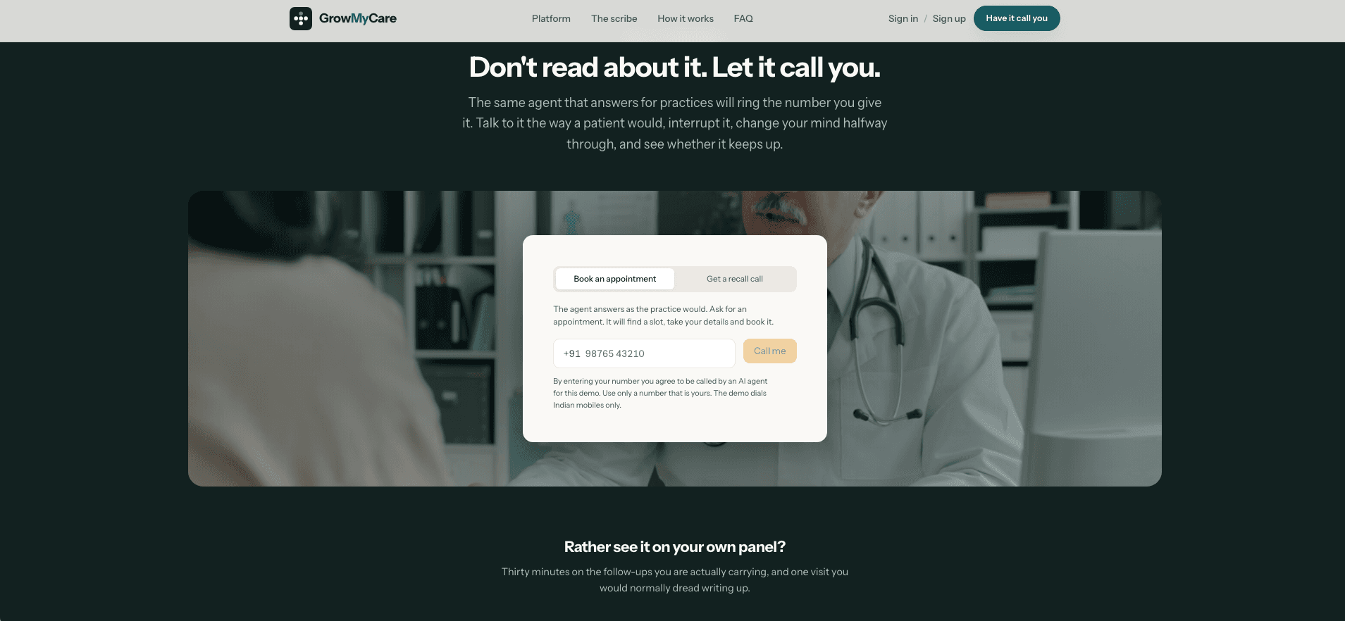 GrowMyCare: A call that sounds human.