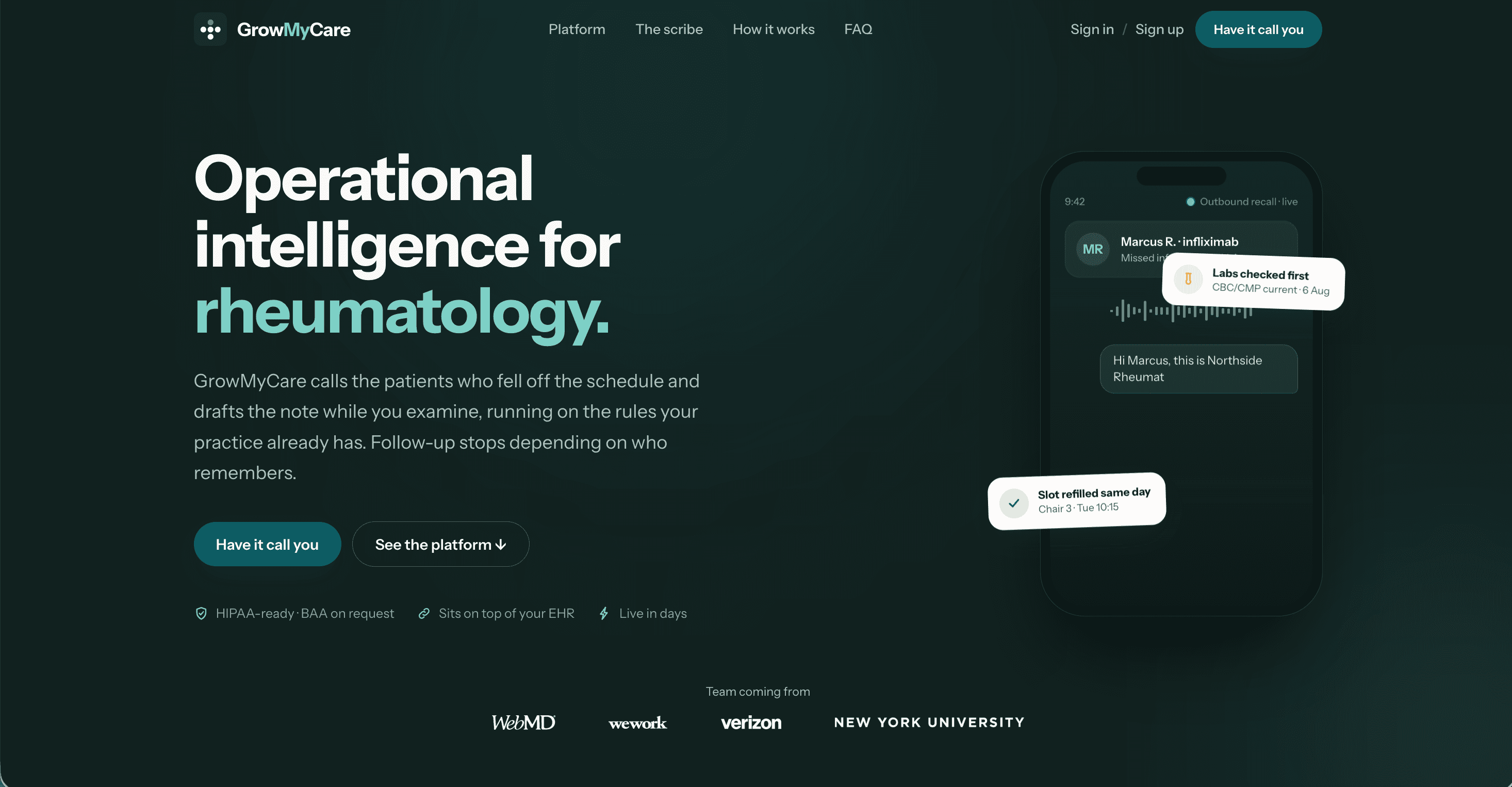 GrowMyCare, a screenshot